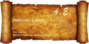 Ambrus Emese névjegykártya